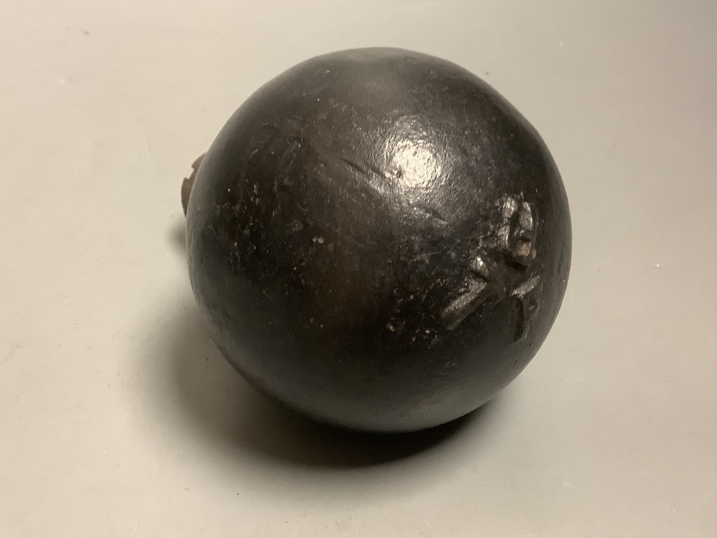 An inert WWI French ball grenade. Please note - only available to UK buyers. Collection only - postage not available.